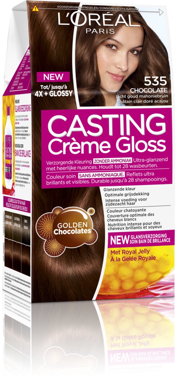 L'Oréal Paris Casting Crème Gloss Haarverf - 535 Licht Goud Mahoniebruin