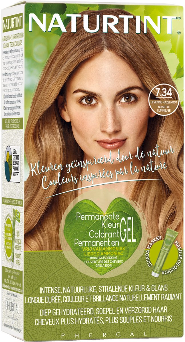 Naturtint Haarkleuring 7.34 Levendig Hazelnoot 165ML