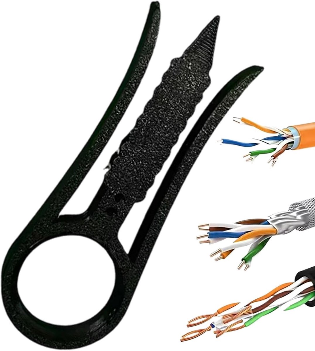 Mini Draadstripper - Kabel Stripper Tang - Netwerk Kabels Strippen - Ergonomische Grip - 7.9x2.7cm - Zwart