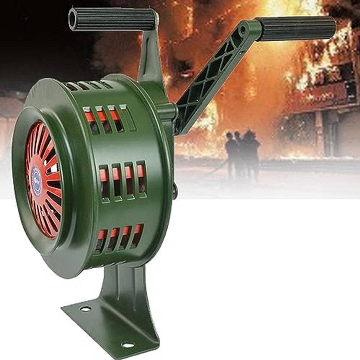 Handbediende Sirene - Handmatig Alarm - Noodsituaties Melden - 120dB Geluid - 300-500m Bereik - Groen