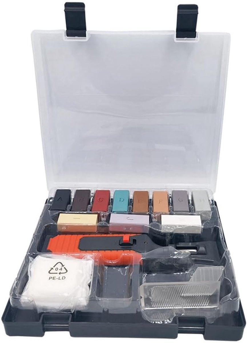 Reparatieset Keramische Tegels - Krasvuller Tegel - Vloer Herstellen - 11 Kleuren Was - 20 x 19 x 4 cm