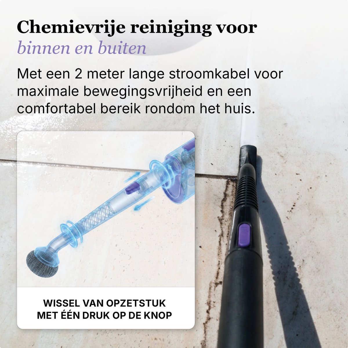 Motionflow 16-in-1 Stoomreiniger - Handstomer voor diepte reiniging vloer, bank, badkamer en tapijt - Elektrische Dweil - Stoomdweil - Tapijtreiniger en Vlekkenreiniger - Steam Cleaner Zwart – foto 4
