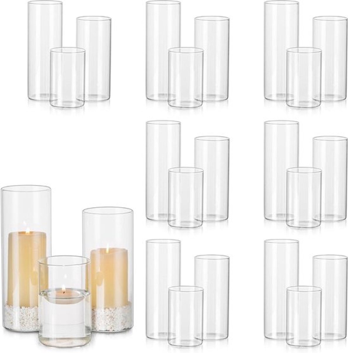 Decoratieve glasvazen set voor Kerst en Halloween