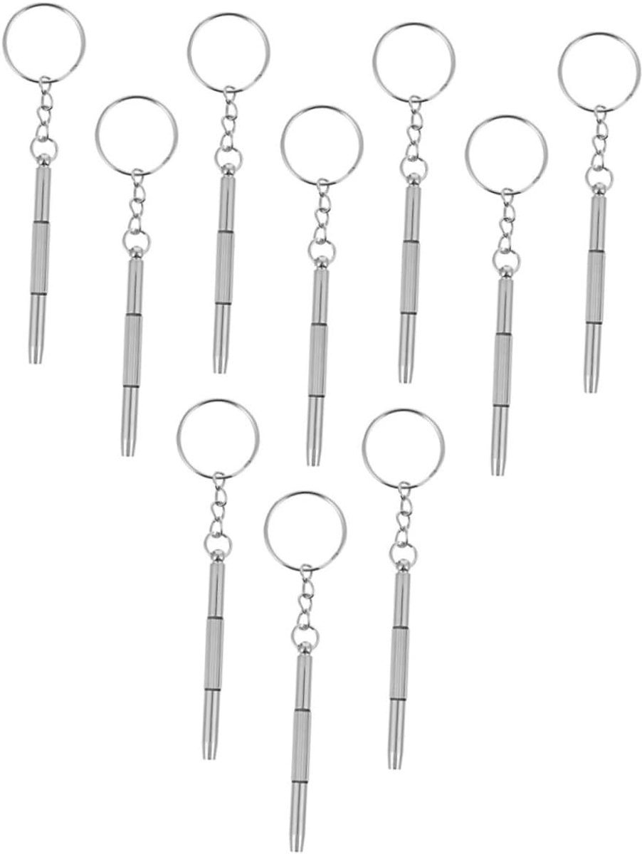 Schroevendraaier Set - Reparatietools - Kleine Reparatie - Met Sleutelhanger - 10 Stuks - Diverse Kleuren