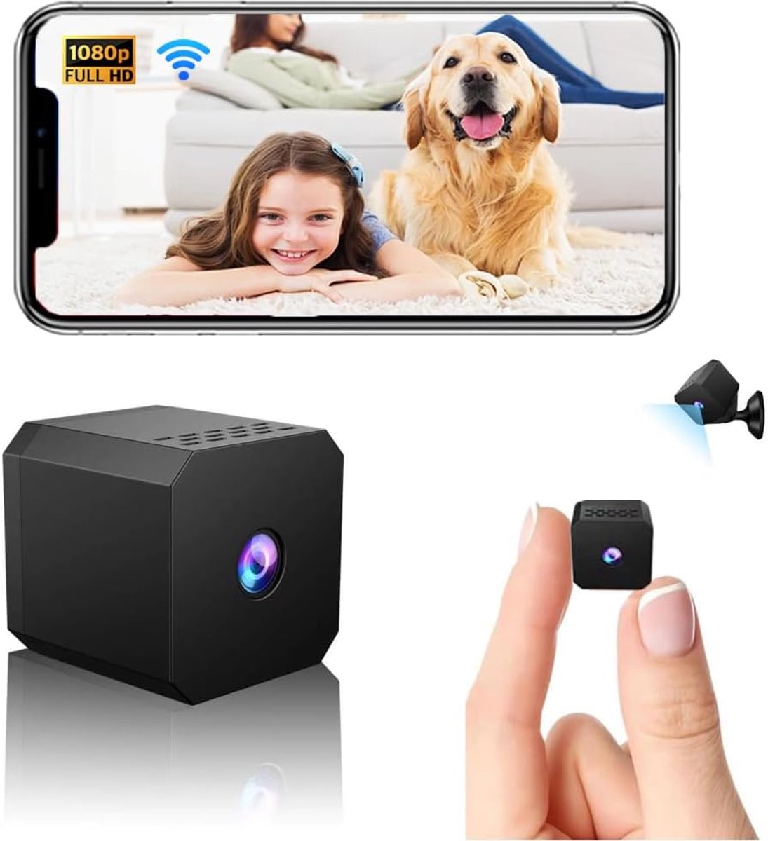 Mini Camera - Verborgen Camera - Toezicht Binnen - 4K HD Resolutie - 30x30x30mm - Zwart