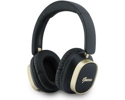 Guess Draadloze Koptelefoon met ENC - Rectangle Metal Script Logo Over-Ear Bluetooth Headphone - Zwart