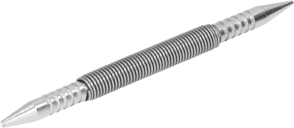 Kleine metalen dubbele kop perforator voor het zetten van spijkers met veermechanisme, handig en nauwkeurig voor knutselprojecten