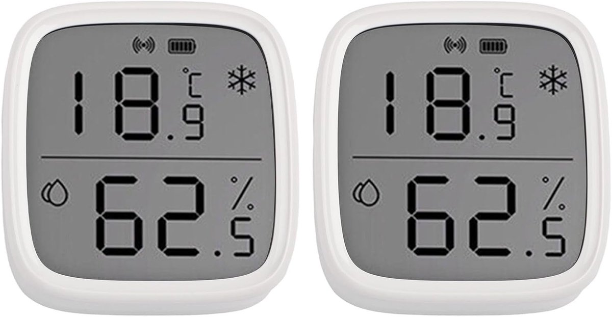 Temperatuur Vochtigheidssensor - Slimme Meter - Klimaat Beheersing - Real-Time Monitoring - 120 m bereik - Wit