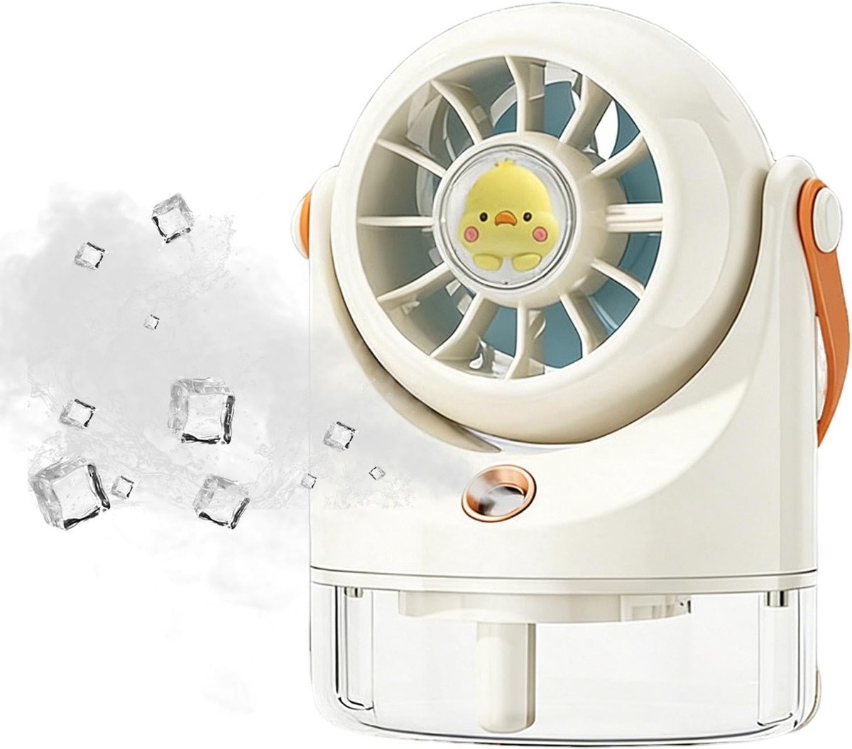 Mini Waterventilator - Handventilator Draagbaar - Persoonlijke Koeling - Met Verneveling - 12.9 cm Hoog - Wit