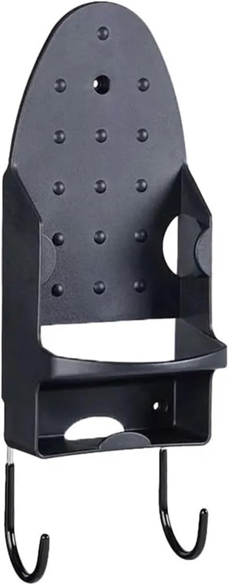 Strijkijzerhouder - Strijkplank Ophangrek - Ruimte Besparen - Wandmontage - 133 x 294 mm - Zwart