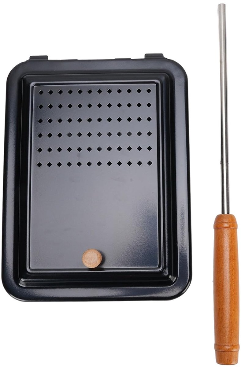 Popcorn Grilllade - Snack Maker - Thuis Snacks Maken - Gelijkmatige Warmteverdeling - 26 x 22 x 10 cm - Zwart