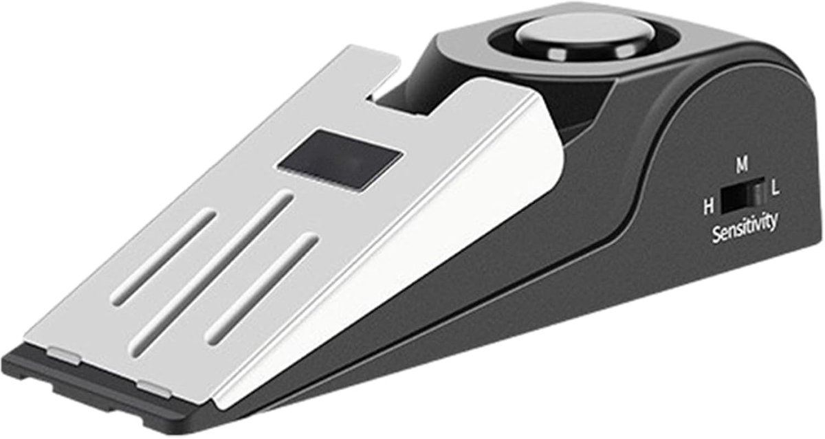 Deuralarm Beveiliging - Deurstopper Alarm - Extra Veiligheid - Gevoeligheid Instelbaar - 15.4cm Lengte - Zwart