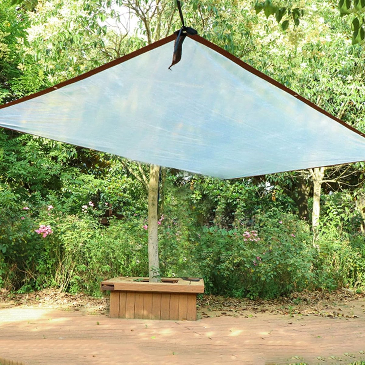 Transparant Zeildoek - Regenbestendig Plastic - Tuin Beschermen - Versterkte Hoes - 1 x 2 m - Transparant