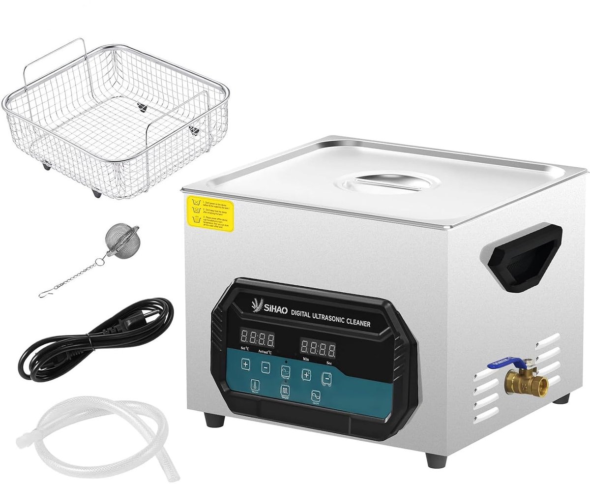 Ultrasoon Reiniger - Reinigingsapparaat - Diepe Reiniging - Digitaal Met Verwarming - 15L - Zilver