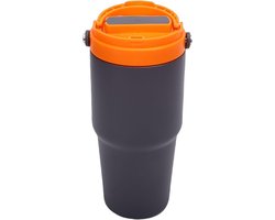 Draagbaar Koffiezetapparaat - Reiskoffiezetter Koffiemaker - Onderweg Koffie Zetten - Elektrische Extractie - 600 ml - Grijs Oranje