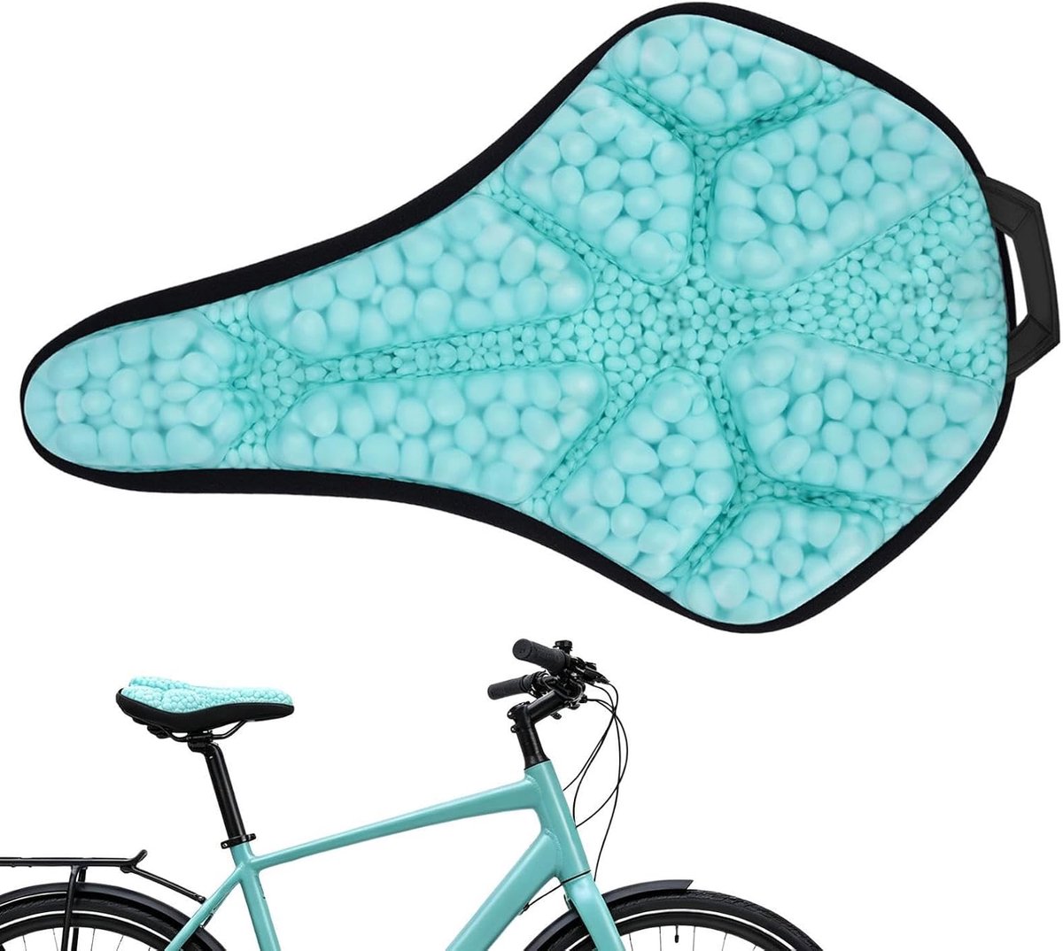 Fietszitkussen - Fietskussen Gewatteerd - Comfortabel Fietsen - Schokabsorberend Ontwerp - 28.5 x 18.5 cm - Groen