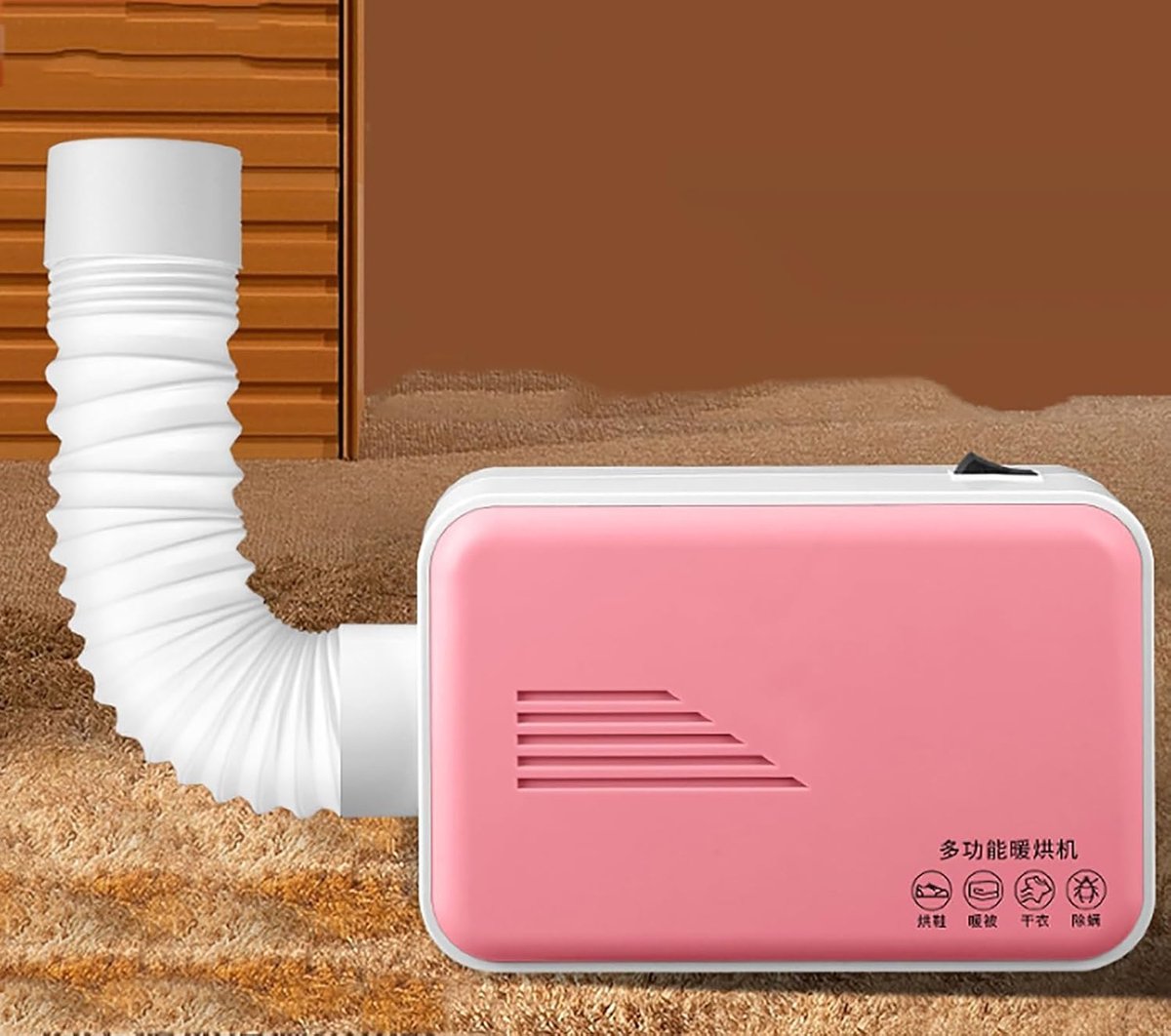 Mini Wasdroger Drogertje Schoenendroger Kleding Drogen 2 Versnellingen Verwarming 200L Stoffen Hoes Roze
