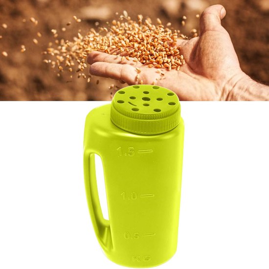 Dailygoods- Kunstmeststrooier Draagbaar - Handstrooier - Zaaddispenser - Zoutstrooier - IJs/sneeuwsmelt - Duurzaam plastic materiaal - Zaadstrooier — afbeelding 5