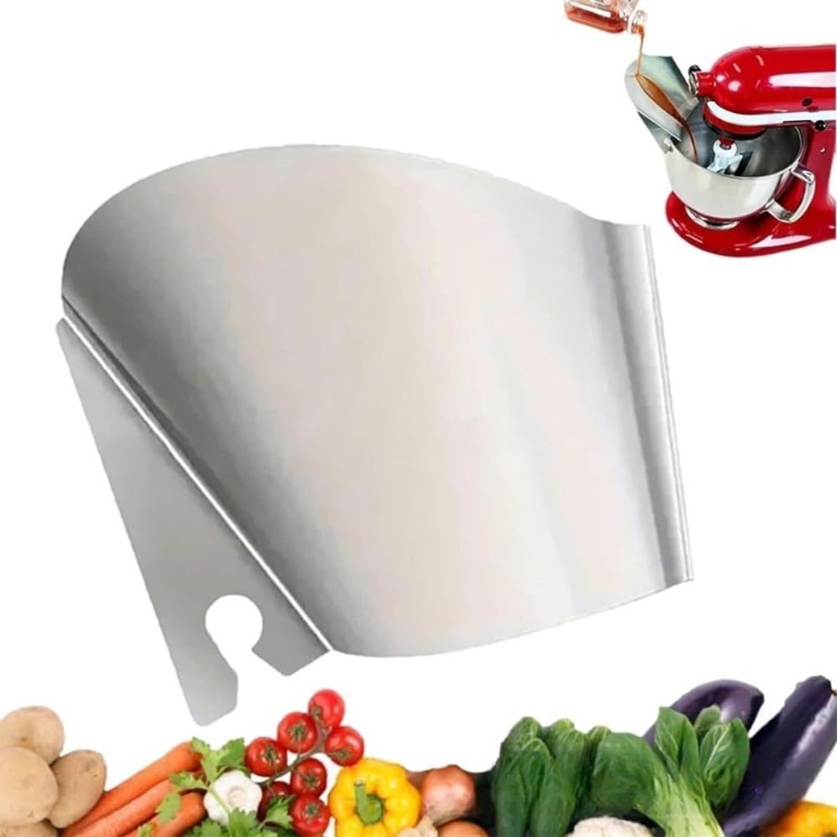 Gietgoot Mixer Accessoire - Roestvrij Staal - Efficiënt Bakken - Vaatwasmachinebestendig - 19 x 15 x 4 cm - Zilver