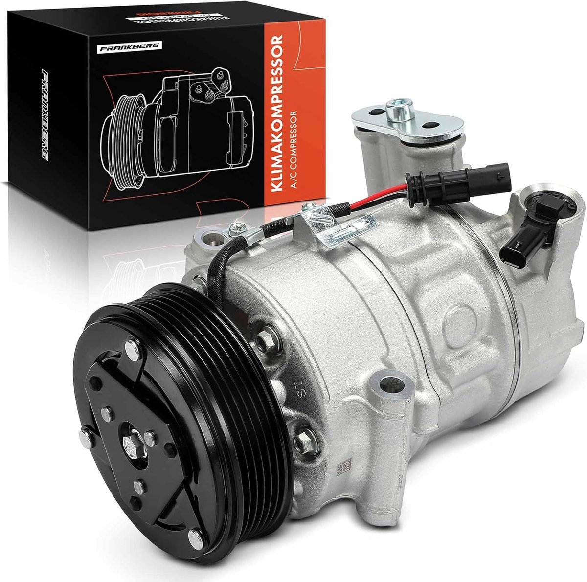 Airconditioning Compressor - Koppelingscompressor - Auto Koeling - Directe Vervanging - 28x20.5x20.5 cm - Zilverkleurig