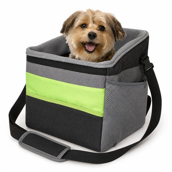 Gloovon® - Honden fietsmand - Honden fiets voorop - 31x28x37 CM - Afneembaar - opvouwbaar - Voor Honden tot 10 kg - Grijs
