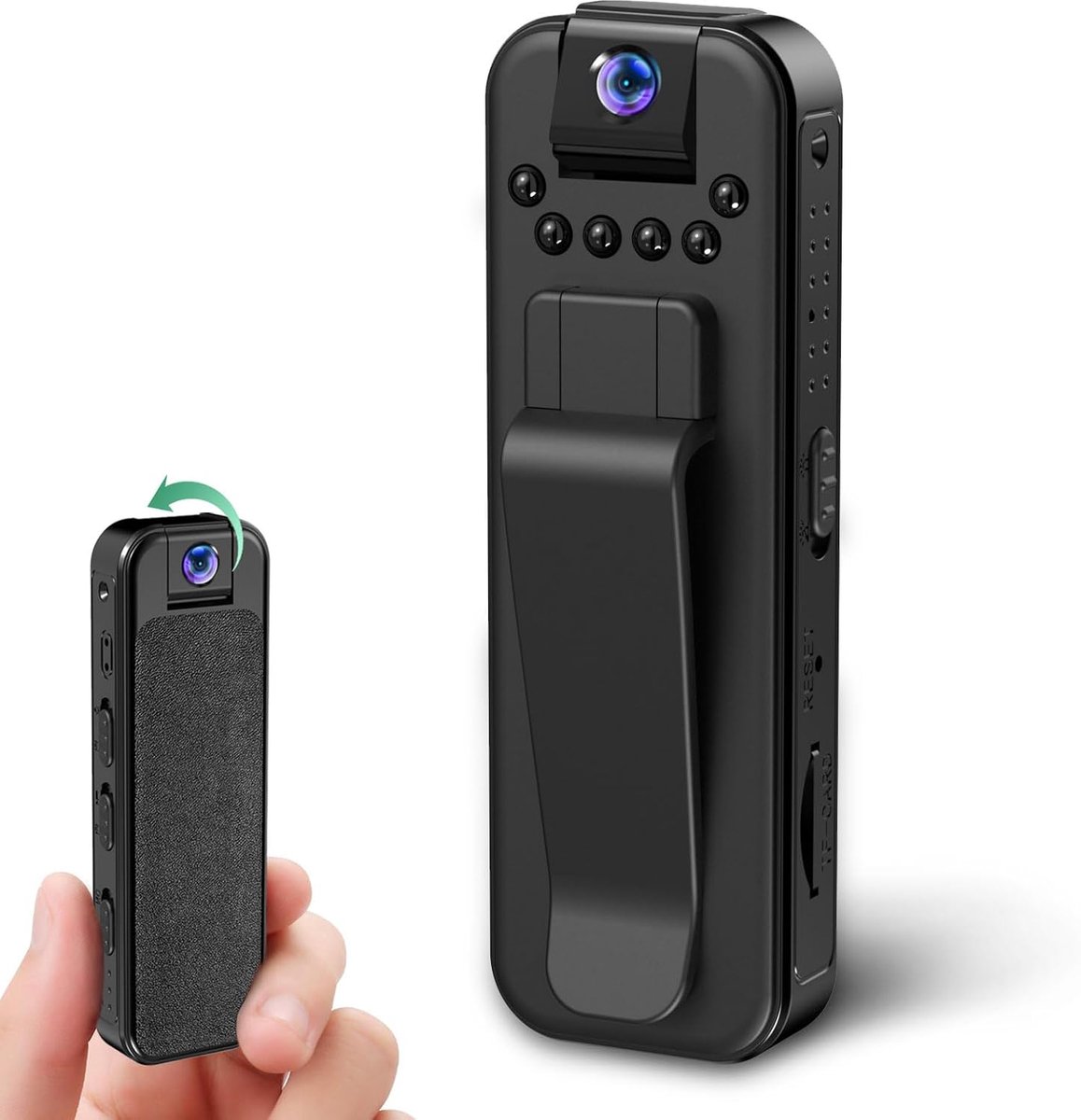 Nachtzicht Recorder - Mini Camera - Reizen en Buiten - 180° Draaibare Lens - 1080P HD - Zwart
