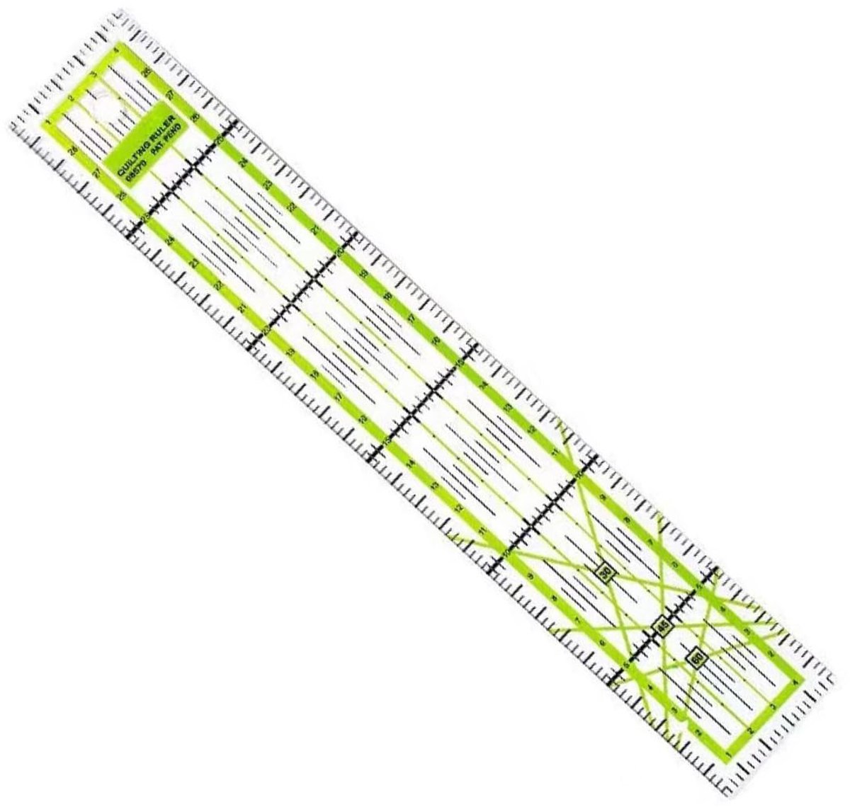 Kleerliniaal - Snijliniaal - Stoffen Snijden - Antislip Materiaal - 30 x 5 cm - Groen