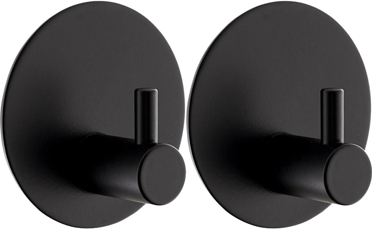 Zelfklevende Handdoekhaken - Set van 2 - RVS SUS304 - Extra Sterk - Waterdicht - Zonder Boren - Voor Badkamer, Keuken & Wand