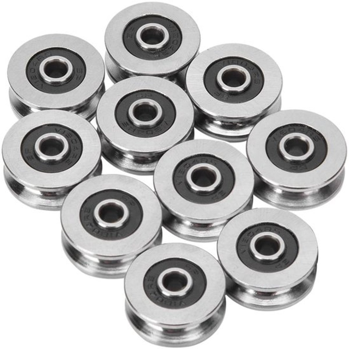 Store_8 - 10 Stuks - V Groeflager - Hoogwaardig Staal - 4 x 18 x 8mm