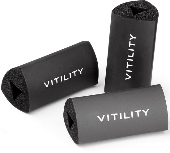 Drie zwarte penverdikkers met het 'VITILITY' logo.
