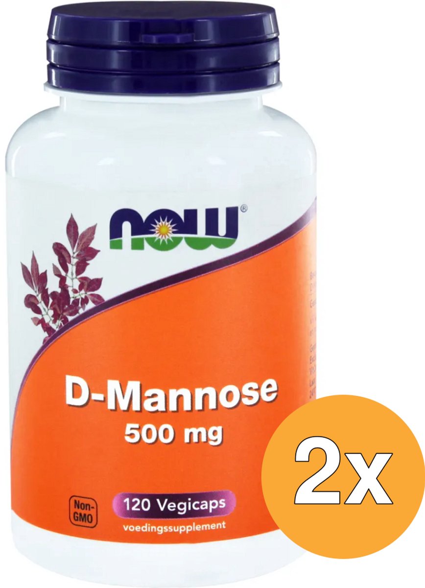 2x Now D Mannose 500 mg (120 vega capsules)