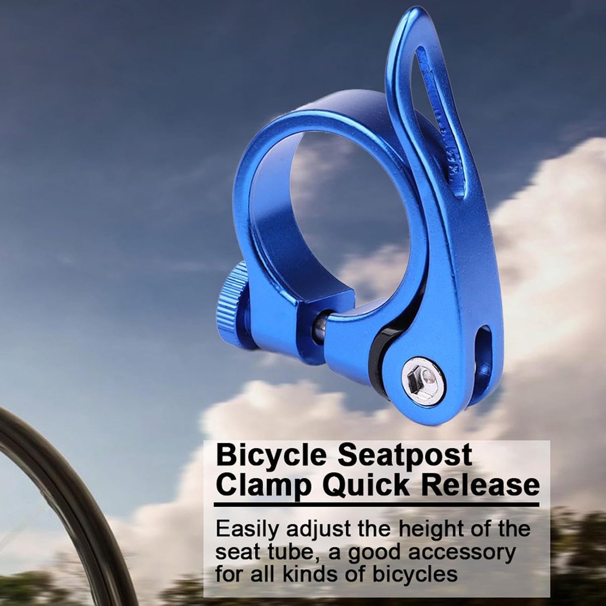 Fietszadelklem - Zadelpen klem - Fietsen aanpassen - Aluminiumlegering - 27.2-31.9mm - Blauw