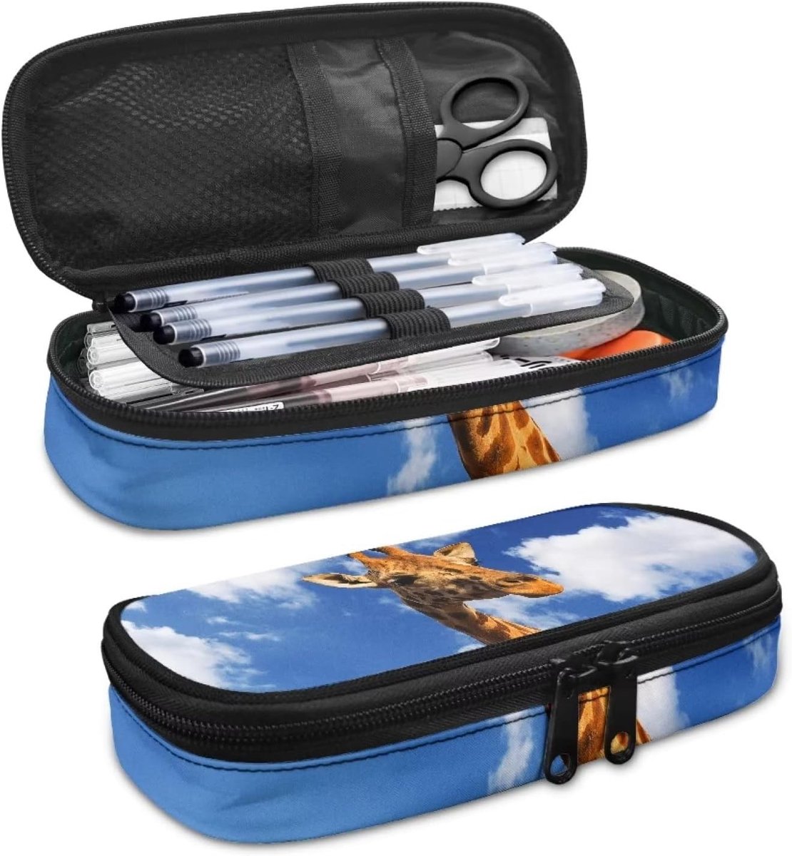 Etui Potlood Tas - Opberg Pouch - Briefpapier Organiseren - Vrolijk 3D Ontwerp - 22.5 cm Lengte - Multicolor