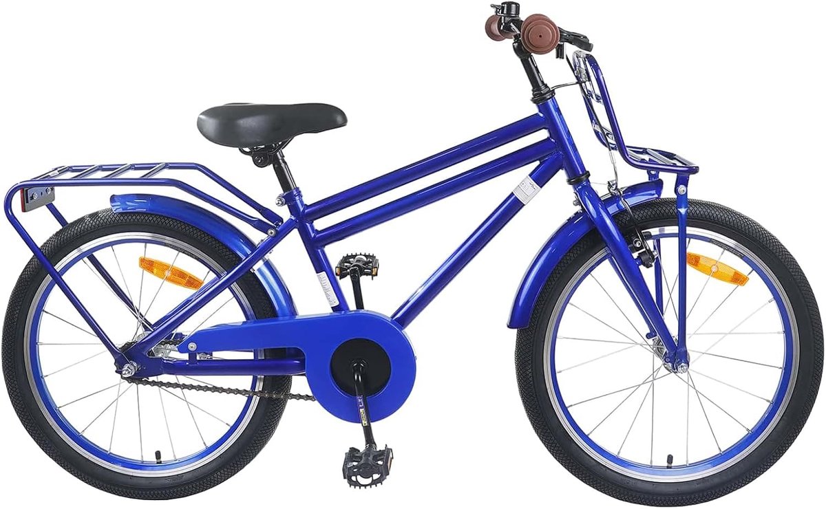 Kinderfiets - Jongensfiets Meisjesfiets - Veilige Ritten - Stalen Frame - 18 inch - Donkerblauw