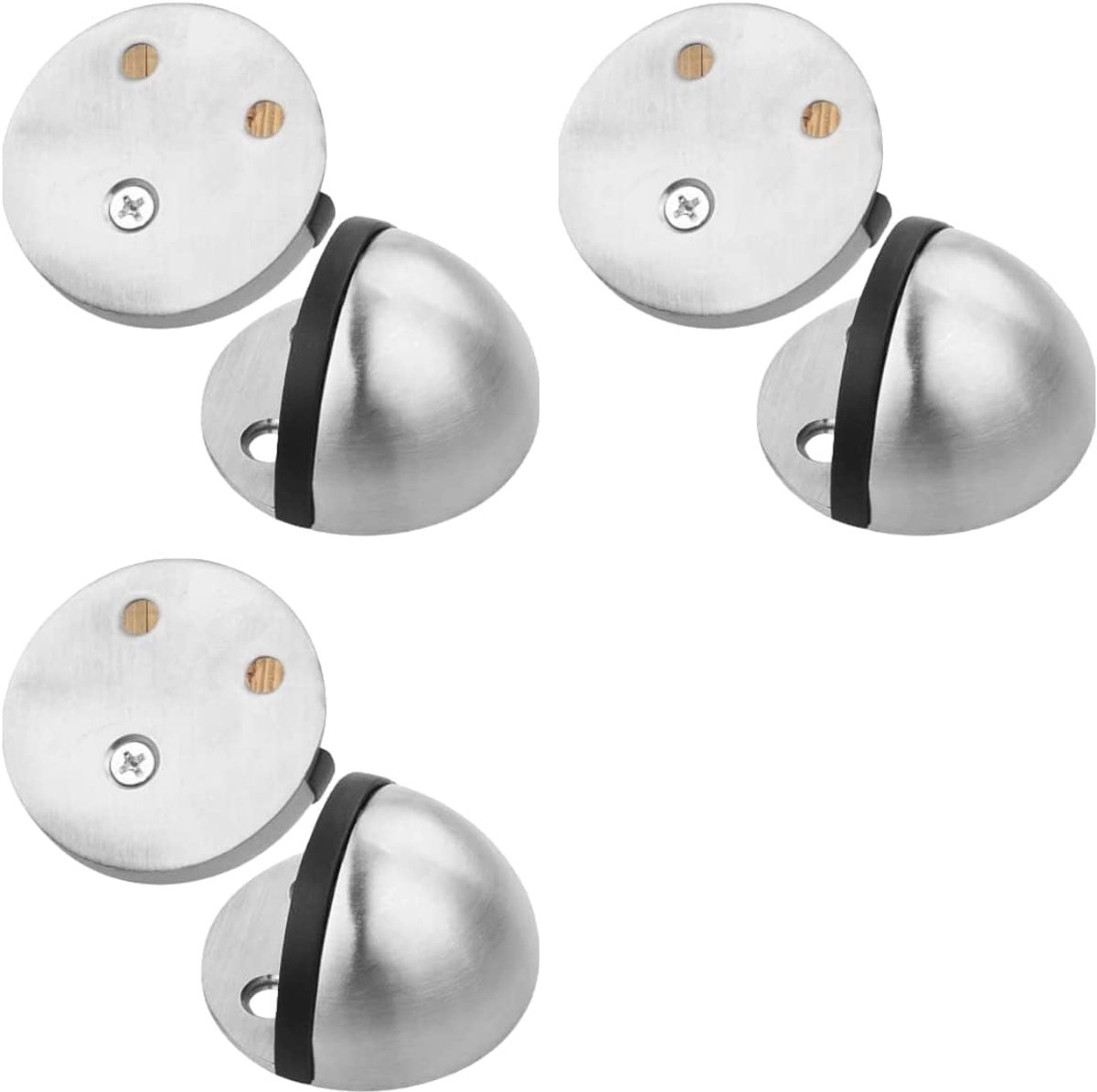 Deurstopper - Wandmontage Bumper - Bescherming Meubels - Roestvrij Staal - Set van 1 - Zilver