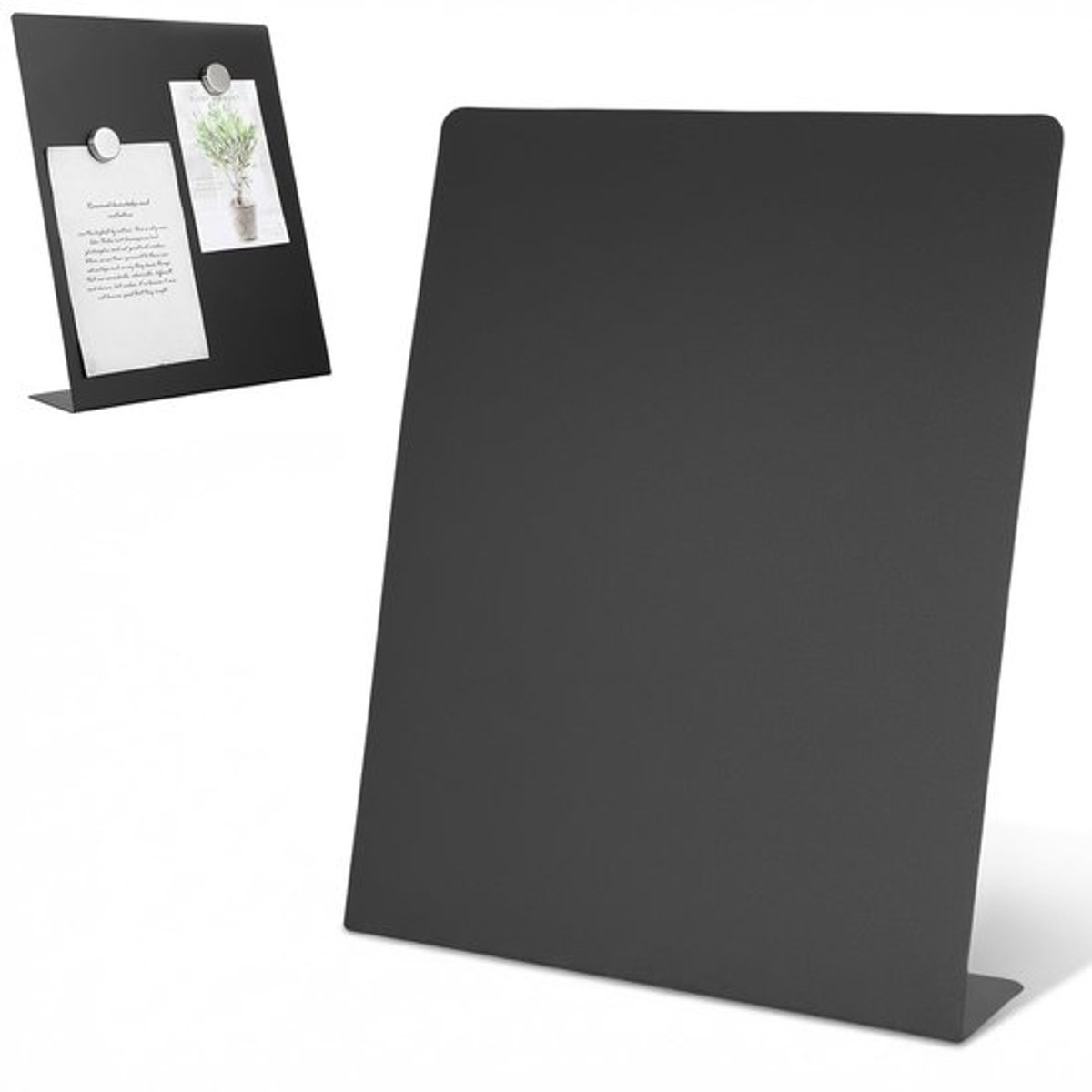 Magneetbord zwart, 11x8,5x2,4 cm - metalen plattegrond