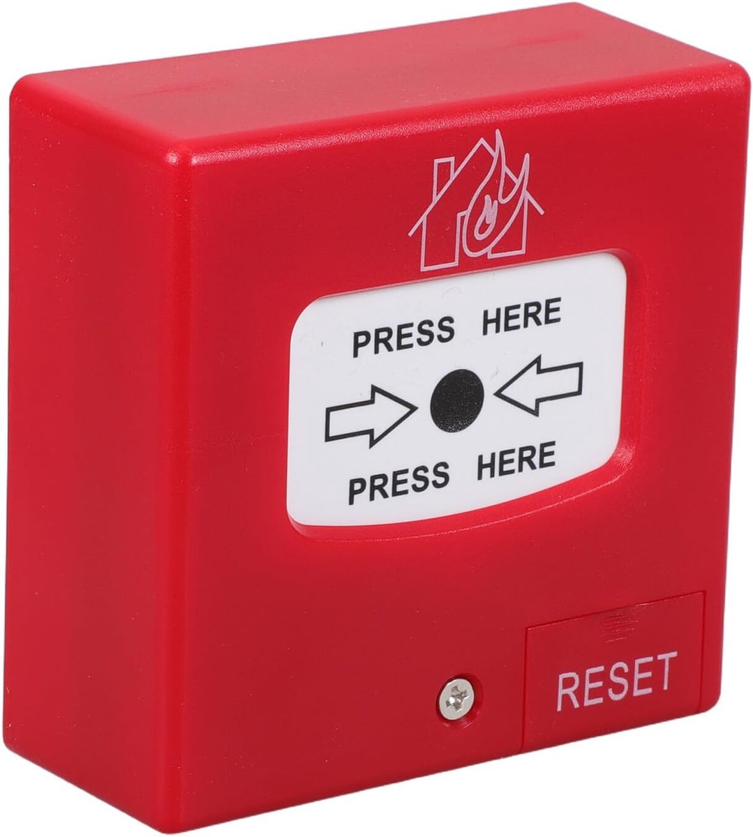 Handmatige Brandmelder - Noodalarmknop - Snelle Brandmelding - Hoge Zichtbaarheid - 8.8x8.8x4 cm - Rood