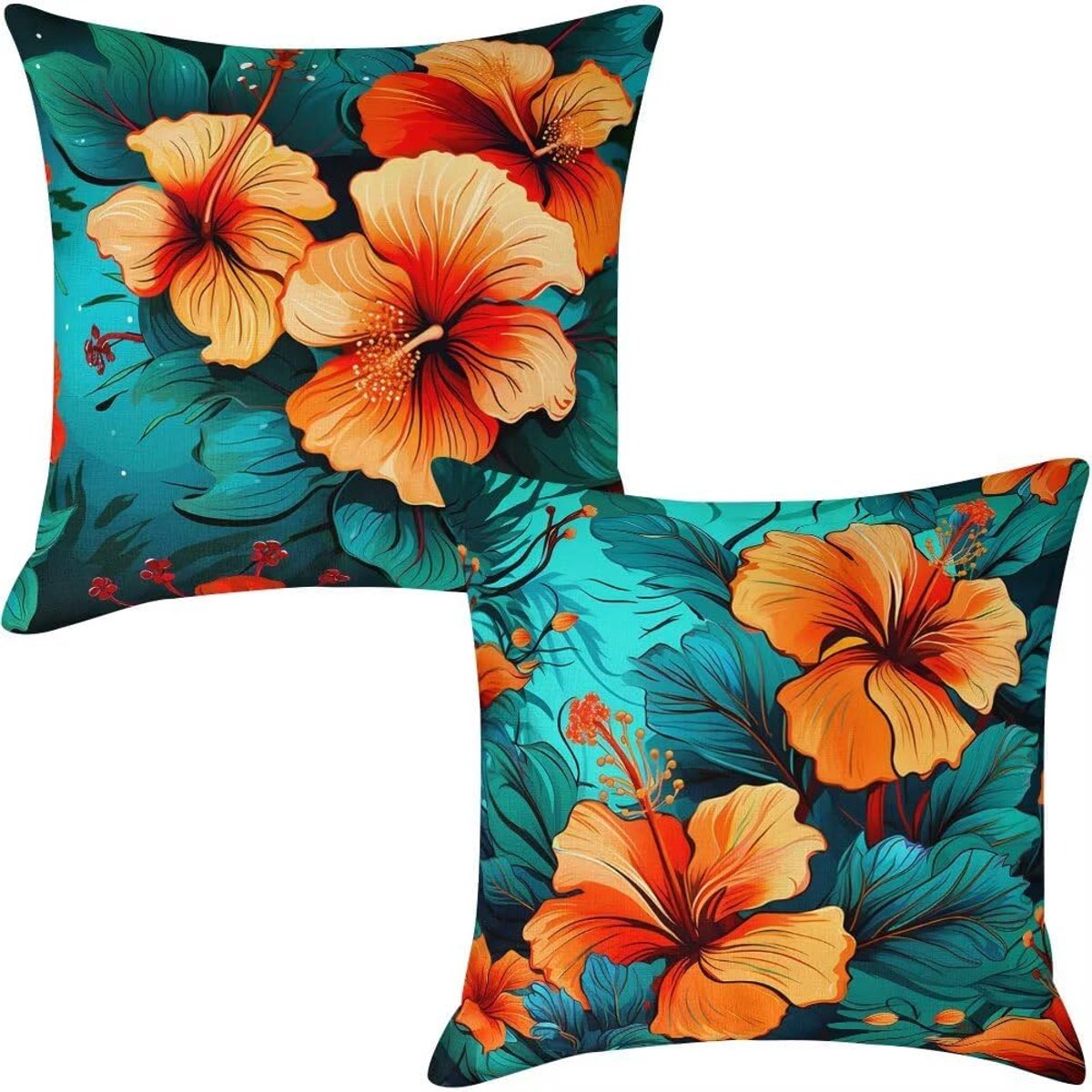 Kussenhoezen Smaragdgroen - Waterdichte Kussenslopen - Buiten Decoratie - Dubbelzijdig Bedrukt - 70x70 cm - Smaragdgroen