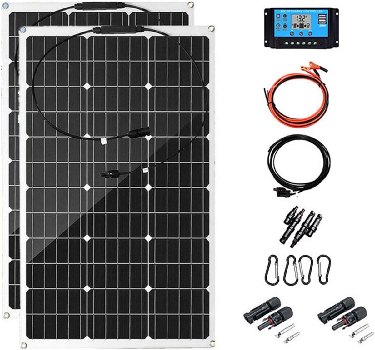 Flexibel Zonnepaneel - Buigbaar Paneel - Energie Opwekken - Hoge Conversie - 80W - Zwart