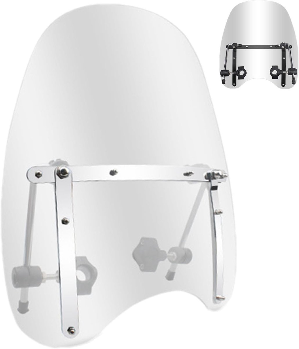 Motorcycle Windshield - Scooter Deflector - Veilige Rit - Transparant Design - 46 x 41 cm - Transparant
