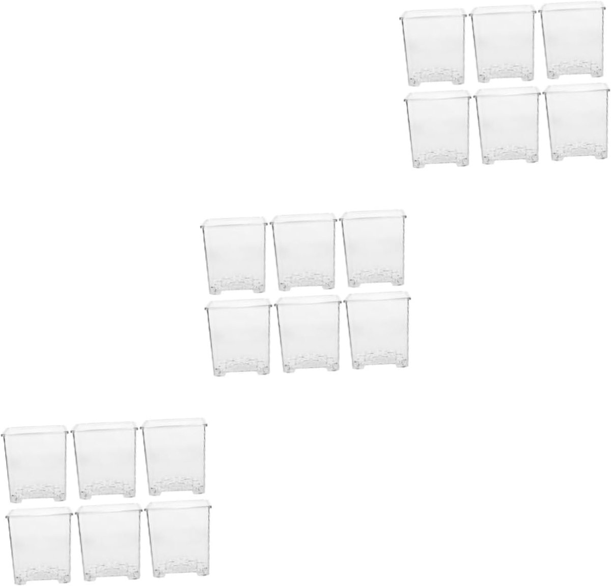 Orchideeën Potten - Plantenbakken - Planten Kweken - Heldere Acryl - 3 Sets - Transparant
