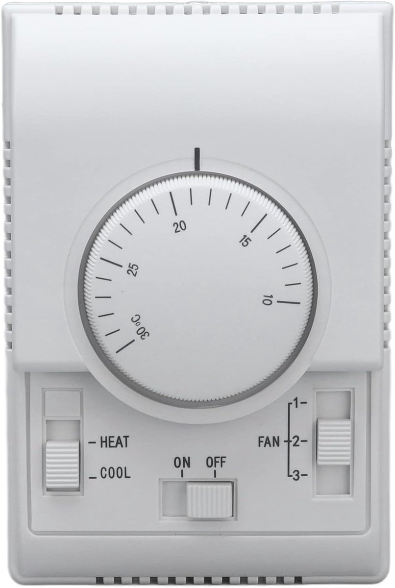Centrale Airco Thermostaat - Temperatuurregelaar - Klimaat Beheersen - Dubbele Verwarming Koeling - 220 Volt - Wit