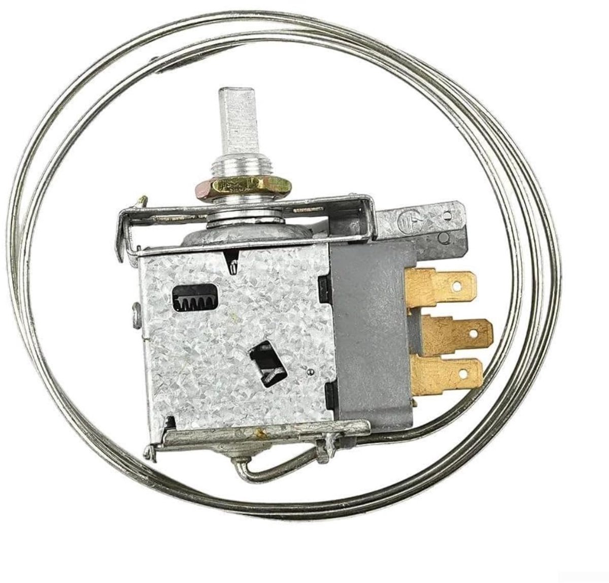 Mechanische Thermostaat - Koelkastregelaar Vriezer - Temperatuur Regelen - Nauwkeurige Controle - 60 cm Snoer - Zilver