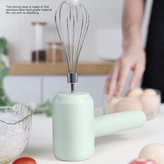 Draadloze Handmixer - Keukenmixer Opladen - Beslag Maken - Stille Motor - 20 Watt - Licht Cyaan — afbeelding 3