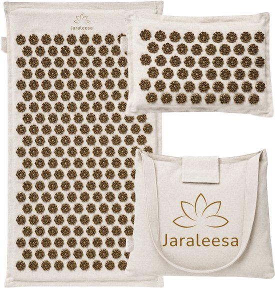 Jaraleesa Spijkermat 3-delige Set in beige met hoofdkussen