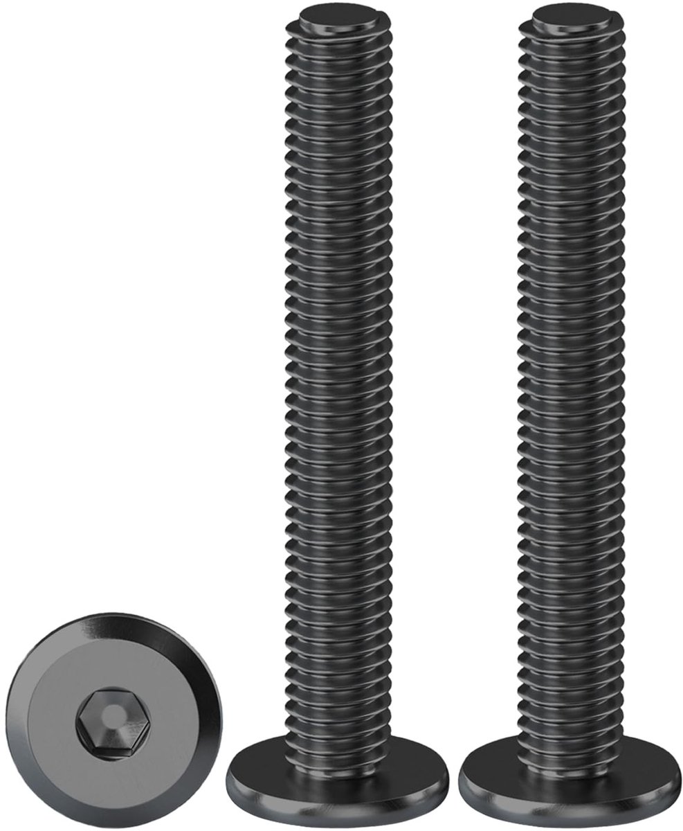 Meubelschroeven M6 x 50 mm - 20 Stuks Platte Kop RVS A2 V2A Halfrond met Zeskant, Zwart - Perfect voor Meubelmontage en Klusprojecten