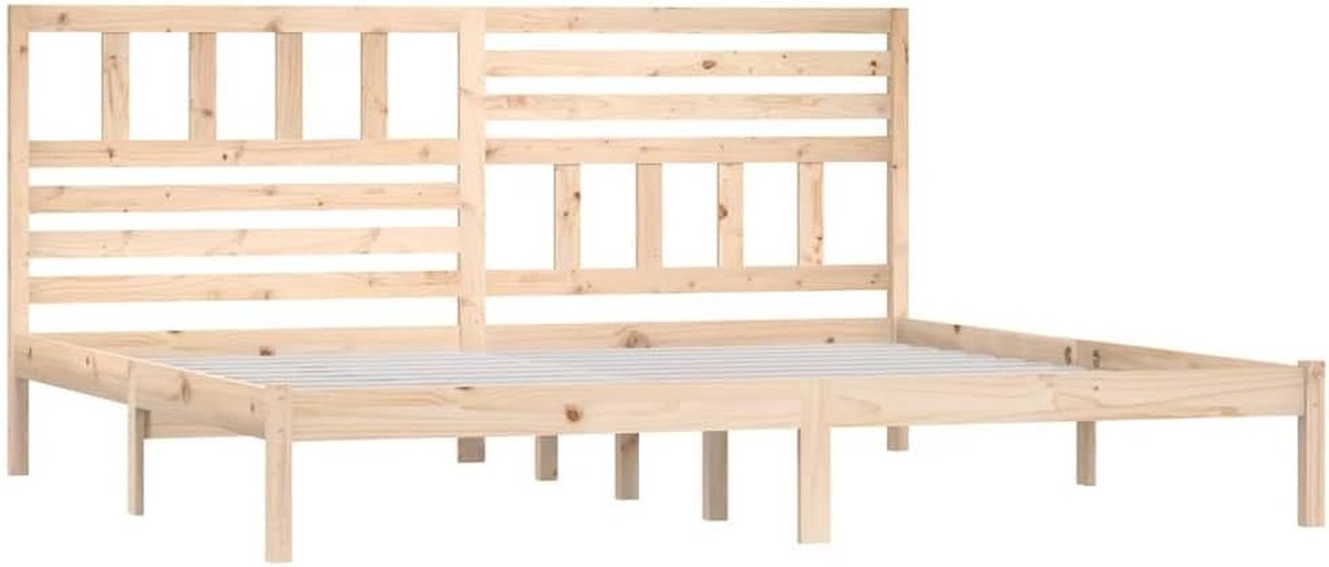 Houten Bedframe - Ledikant - Slaapcomfort - Massief Grenenhout - 200x200 cm - Natuurlijk
