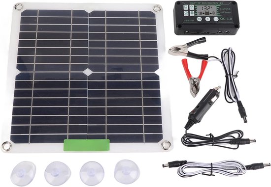 Draagbaar Zonnepaneel - Energie Set - Buiten Activiteiten - Hoog Rendement - 200W 12V - Zwart