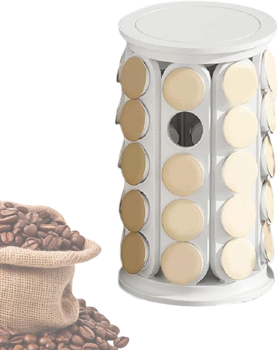 Koffiecapsulehouder - Capsule organizer - Keuken organiseren - 360 graden draaibaar - Ruimte voor 40 - Wit