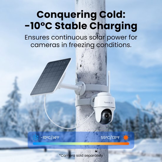 Reolink 6W Zonnepaneel - 5900mAh Accu - Stabiel opladen bij -10°C - 6-laags Accubescherming - Flexibele Montage - IP67 van Reolink — afbeelding 3